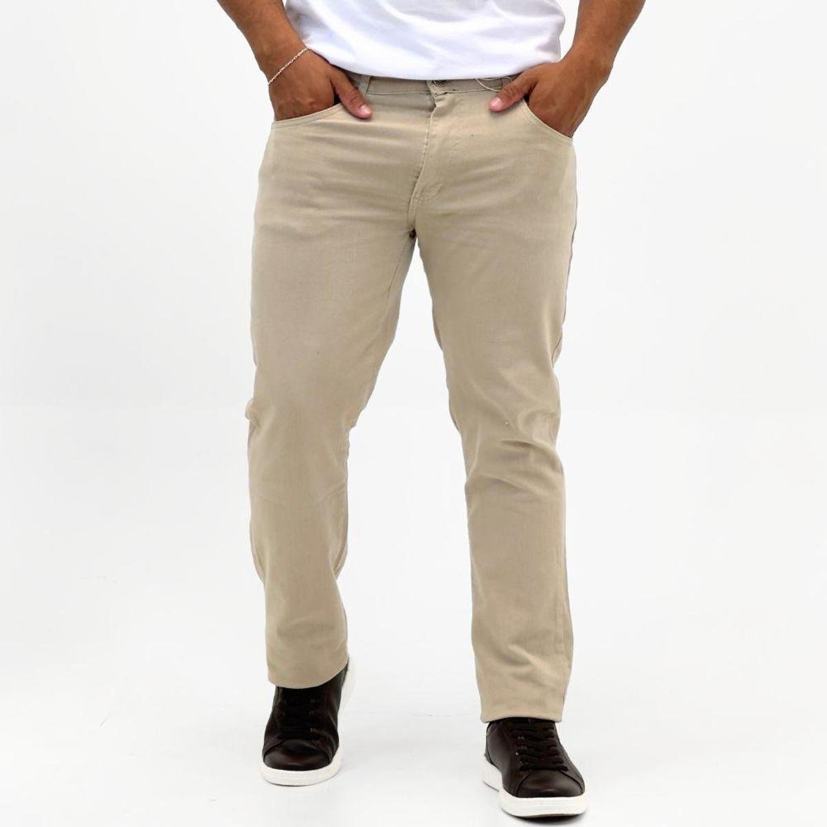Calça Young Style Reta em Sarja