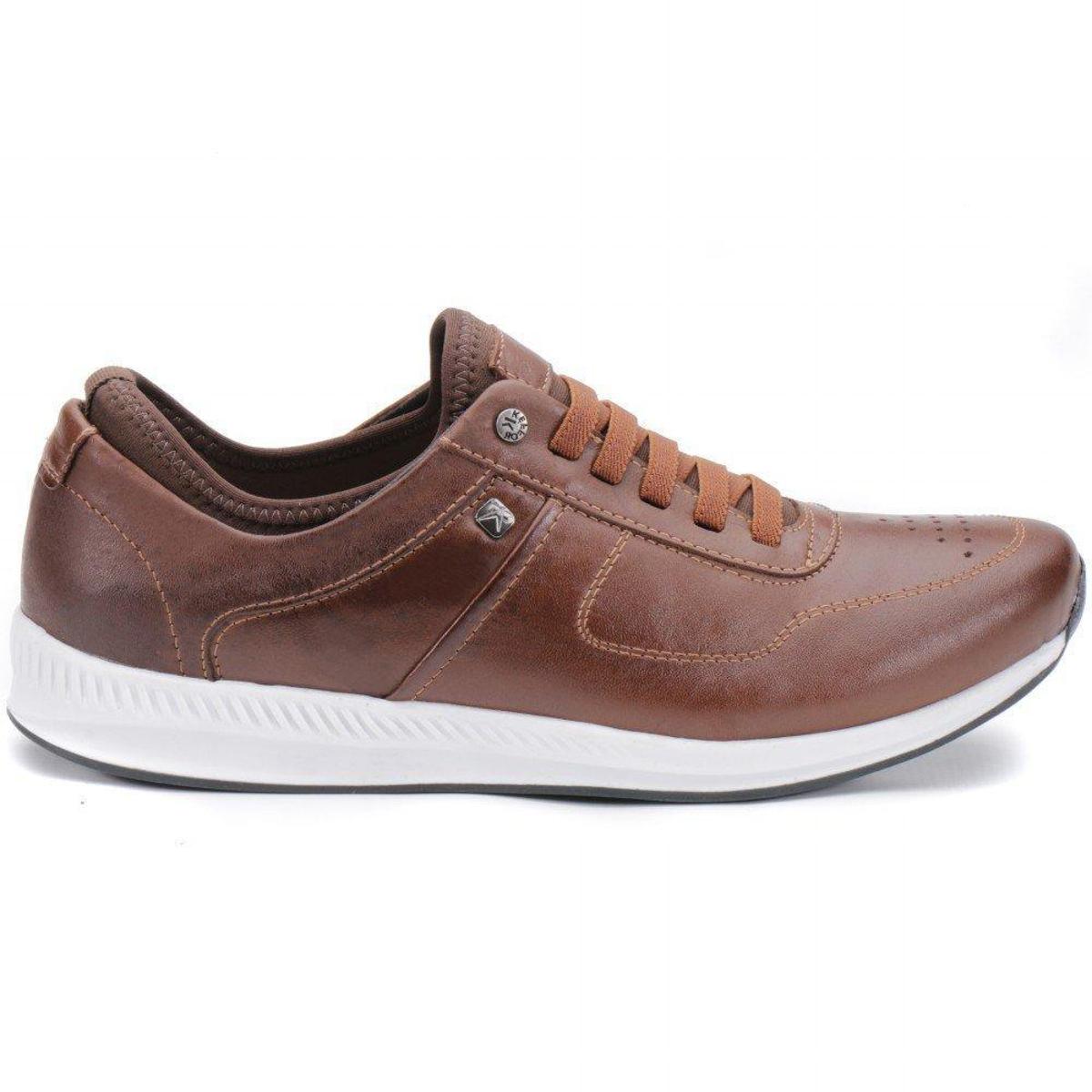 Calcado Sapatenis Masculino Couro Cadarco De Elastico Keffor - Castanha |  Netshoes