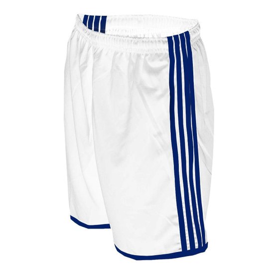 Calção Esportivo TRB Modelo Branco com Listras Azuis - Branco Menor preço em Calção Esportivo TRB Modelo Branco com Listras Azuis - Branco