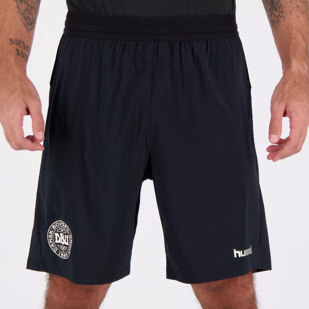 Calção Hummel Dinamarca Treino 2019 Jogador - Preto | Netshoes