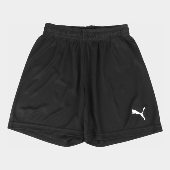 Calção Juvenil Puma Liga Core - Preto+Branco Menor preço em Calção Juvenil Puma Liga Core - Preto+Branco