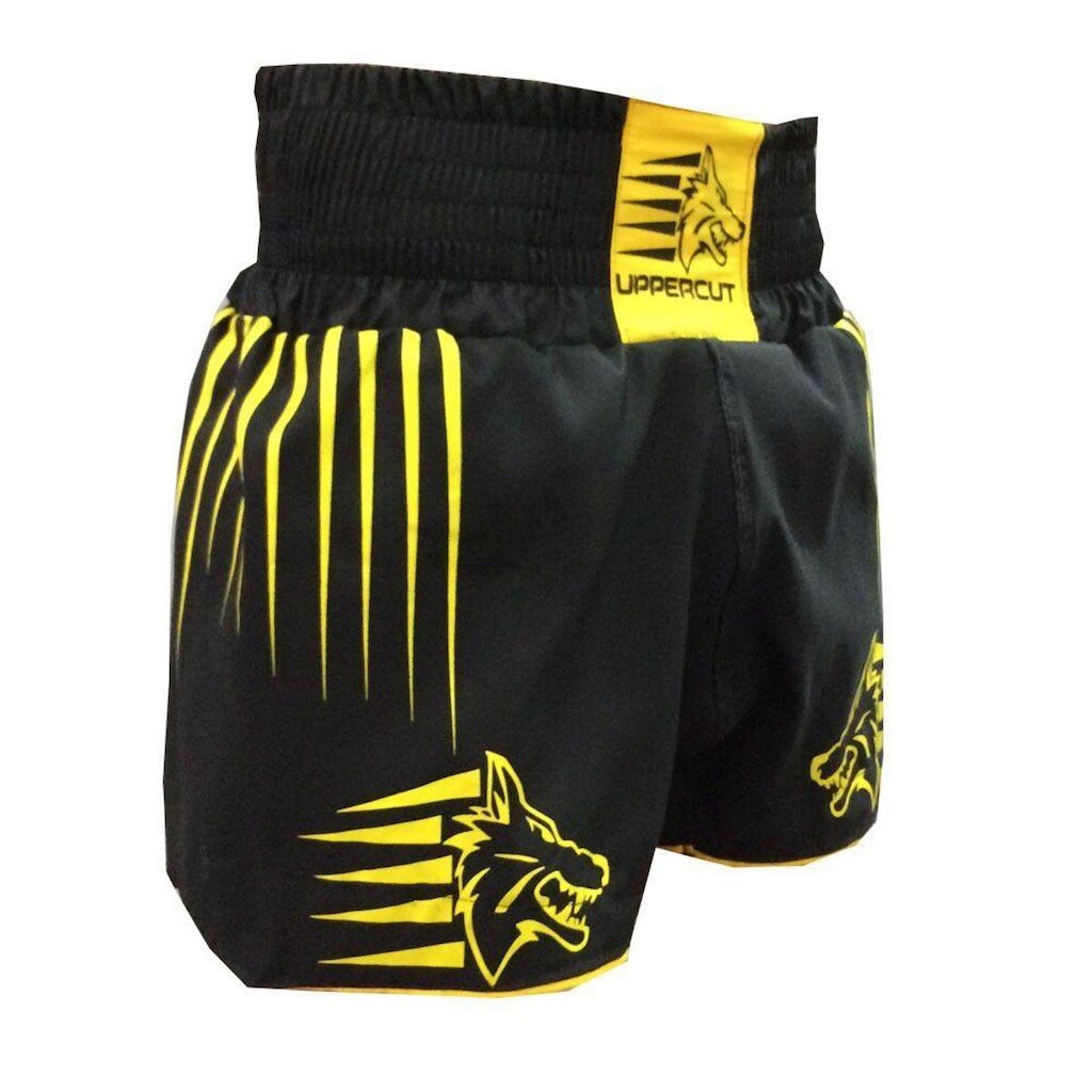 Calção Short Muay Thai / Kickboxing - Claw - Preto/Amarelo- Uppercut -