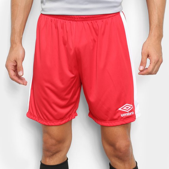 Calção Umbro TWR Side Masculino - Vermelho+Branco Menor preço em Calção Umbro TWR Side Masculino - Vermelho+Branco