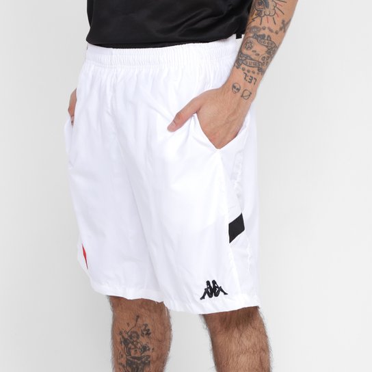 Calção Vasco 21/22 Kappa Masculino - Branco+Preto Menor preço em Calção Vasco 21/22 Kappa Masculino - Branco+Preto