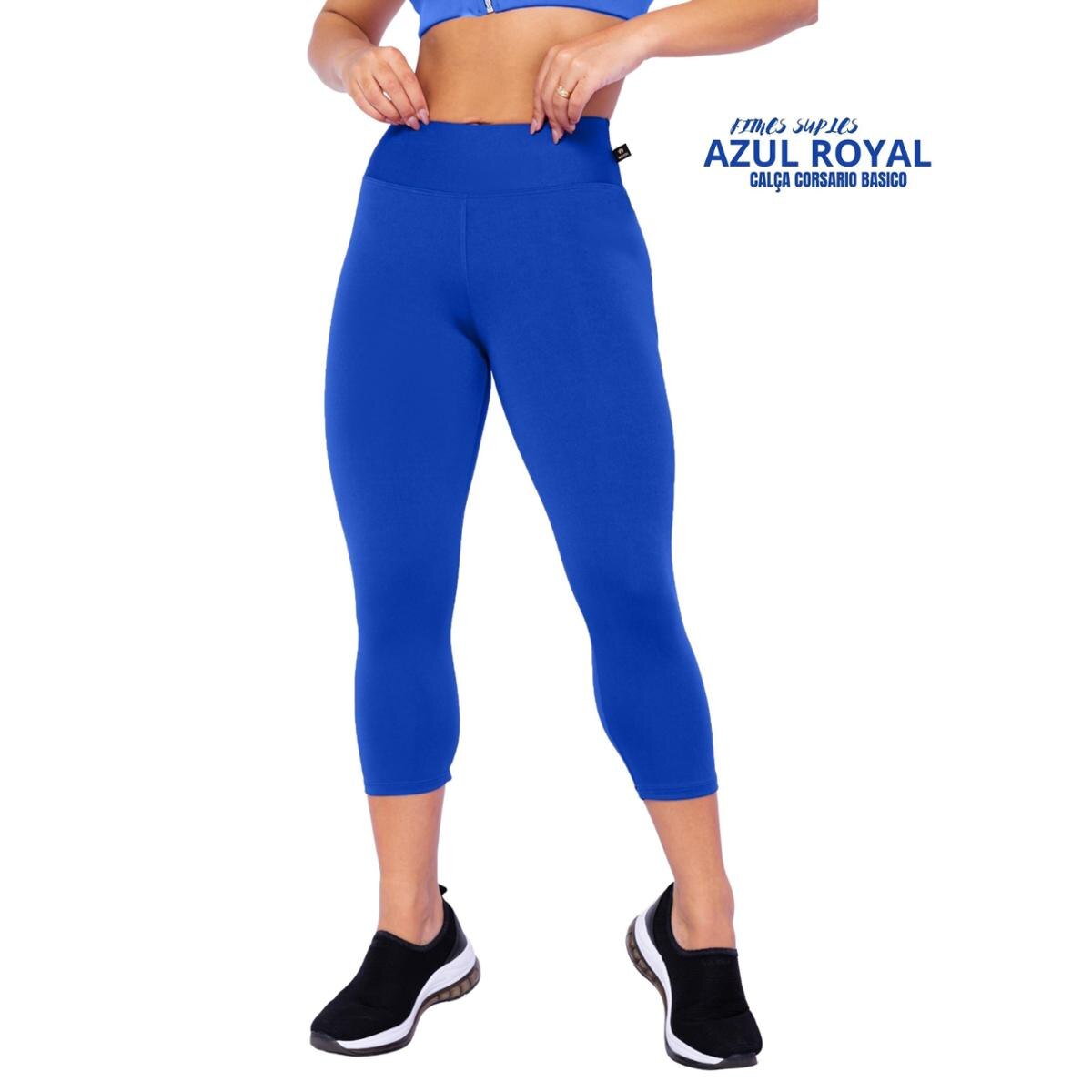 Calças Corsário Ginastica Feminino Suplex Fitness Academia Pronta Entrega -  Azul Royal | Netshoes