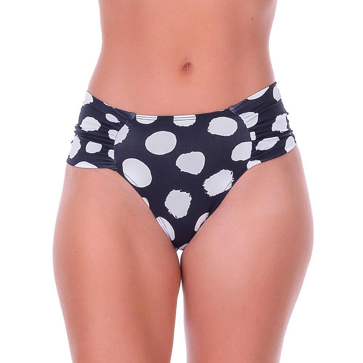 Calcinha de Biquíni Cintura Alta Summer Soul - Preto+Branco | Netshoes