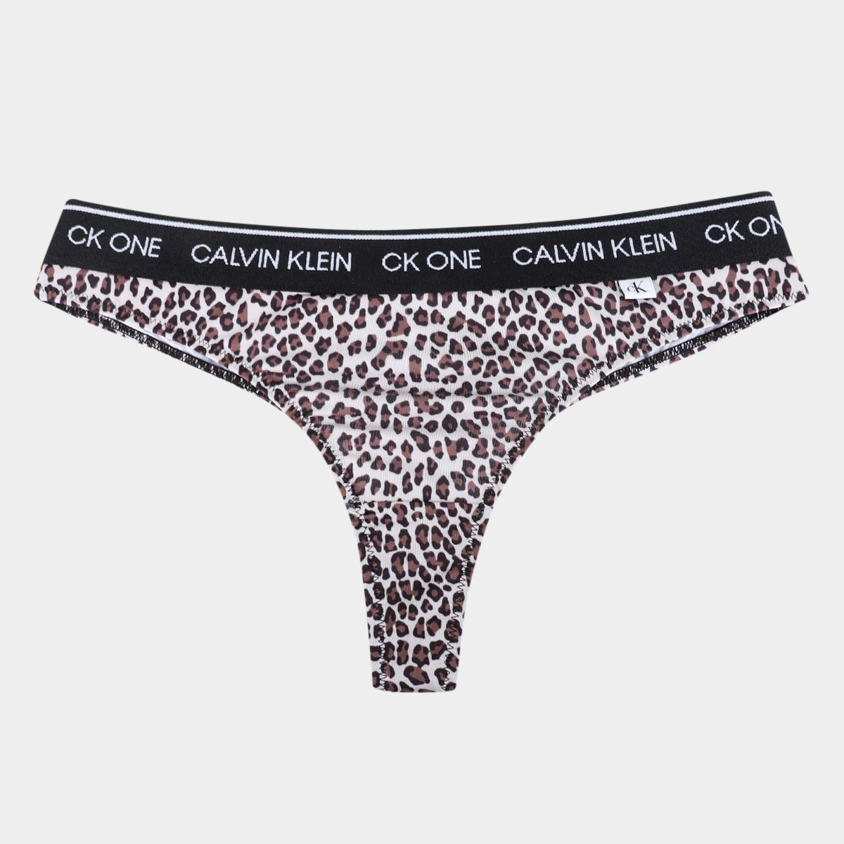 Calcinha Fio Dental Calvin Klein Animal Print Onça Marrom Netshoes