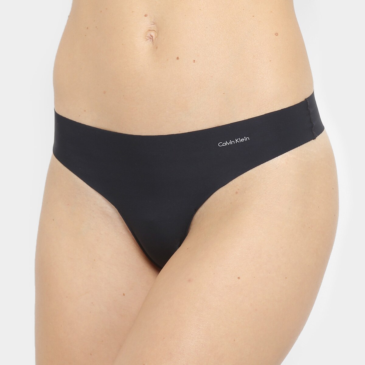 Calcinha Fio Dental Calvin Klein Corte a Laser - Preto | Netshoes