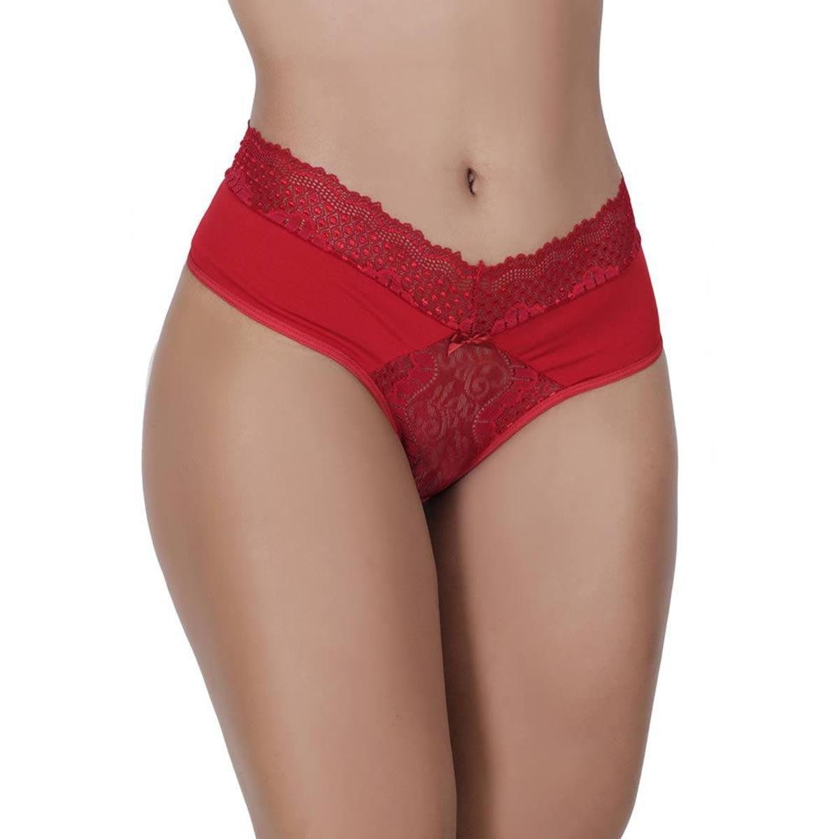 Calcinha Fio Dental Transparente em Renda e Microfibra Estilo Sedutor -  VF56 | Netshoes