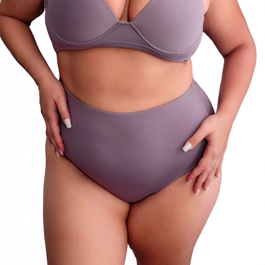 Calcinha Plus Size Cavada Cintura Alta de Microfibra Santa Passion
