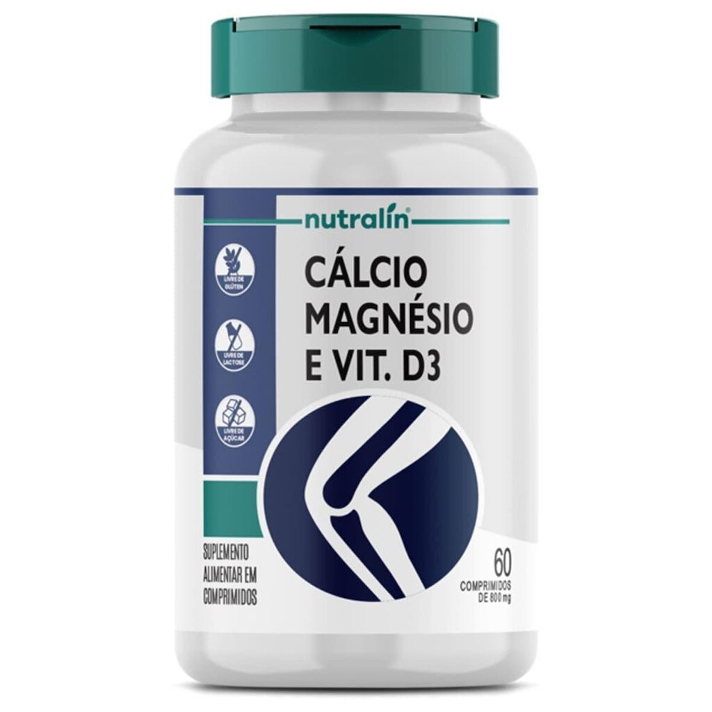 Cálcio com Magnésio + Vitamina D3 - 60 Comprimidos - Nutralin