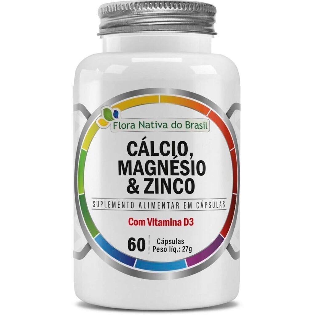 Cálcio + Magnésio + Zico e Vitamina D3 60 - cápsulas Flora Nativa do Brasil