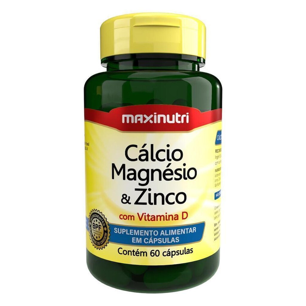 Cálcio Magnésio Zinco Vitamina D 60 Capsulas Maxinutri