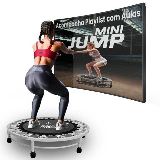 Cama Elástica Mini Jump Preto Com Capa de Proteção De Trampolim Profissional Para Ginastica 150kg - Preto Menor preço em Cama Elástica Mini Jump Preto Com Capa de Proteção De Trampolim Profissional Para Ginastica 150kg - Preto