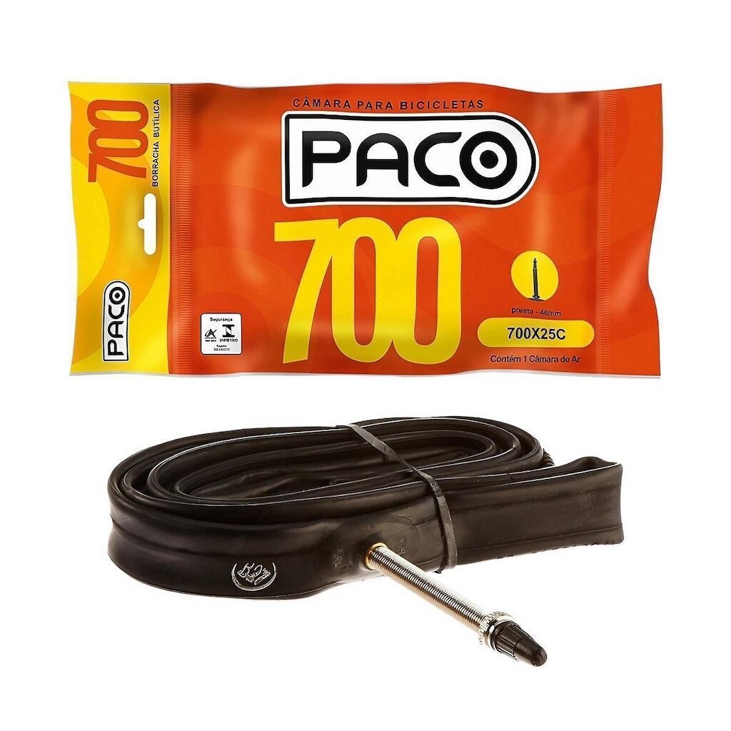 Câmara de Ar Speed Aro 700x25 Valvula Presta 48Mm Butílica Paco