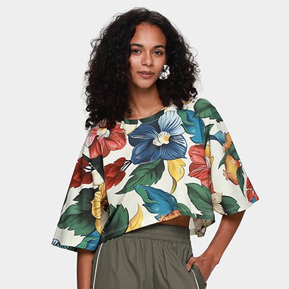 Camieseta Cropped Farm Tropicalzinho - Feminino