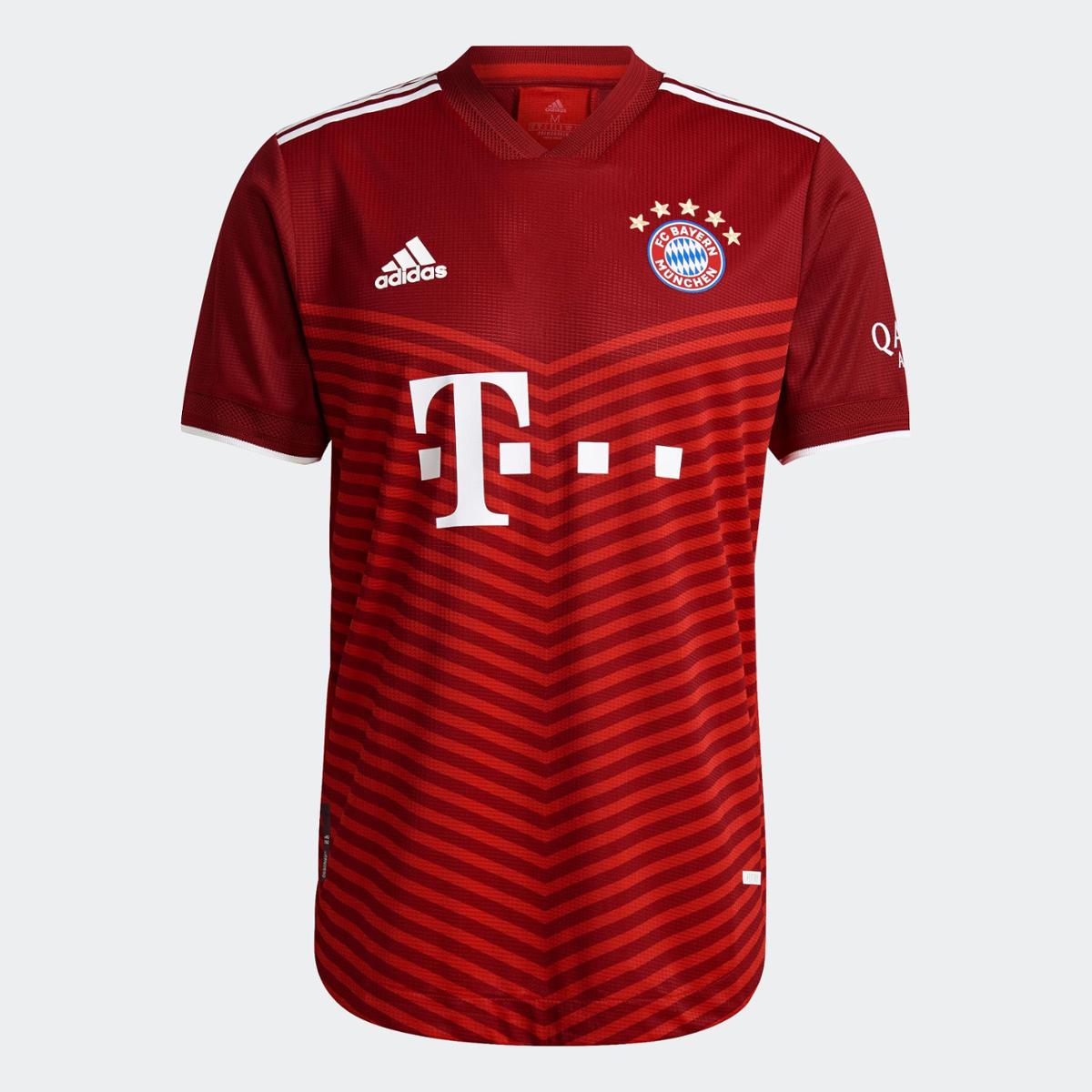 Camisa 1 Autêntica FC Bayern 21/22 Adidas - Vermelho+Preto | Netshoes