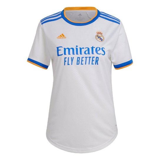 Camisa 1 Real Madrid 21/22 Adidas - Branco+Azul Menor preço em Camisa 1 Real Madrid 21/22 Adidas - Branco+Azul