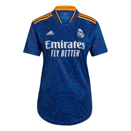Camisa 2 Real Madrid 21/22 Adidas Feminina - Azul+amarelo é boa?