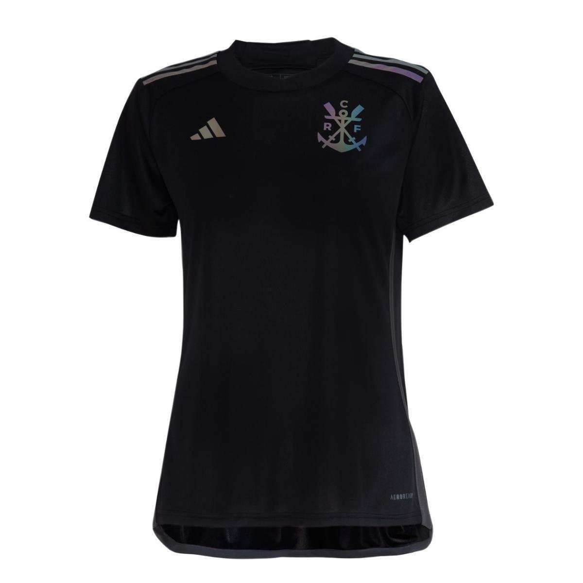 Camisa CR Flamengo 23/24 Feminina Adidas Preto Netshoes