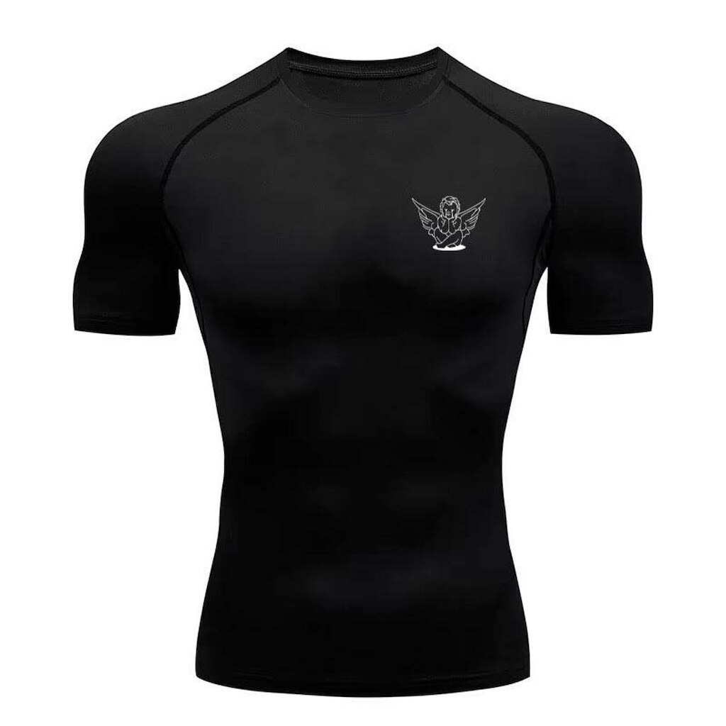 Camisa Academia Compressão‎ Angels Sitting Sad Gym Abstract