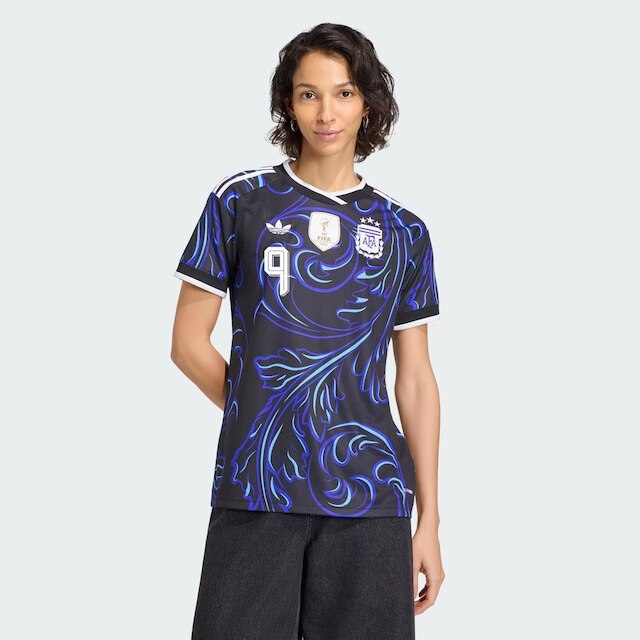 Camisa Adidas Argentina Away 2026 Feminina 9 J. ALVAREZ