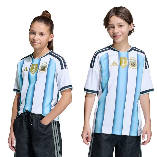 CAMISA ADIDAS ARGENTINA I 2026 INFANTIL - AZUL/BCO 12