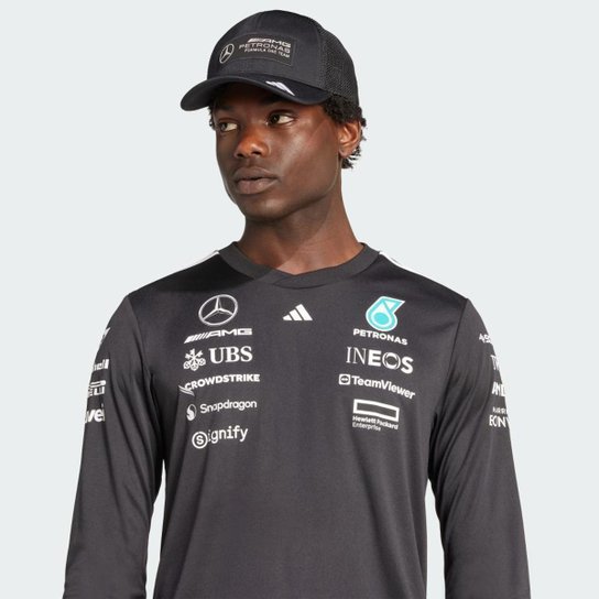 Camisa Adidas Driver Manga Longa Mercedes Amg Petronas Formula One Team Masculino