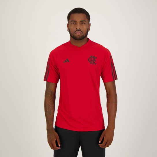 Camisa Adidas Flamengo Treino Comissão 2023 - Vermelho Menor preço em Camisa Adidas Flamengo Treino Comissão 2023 - Vermelho