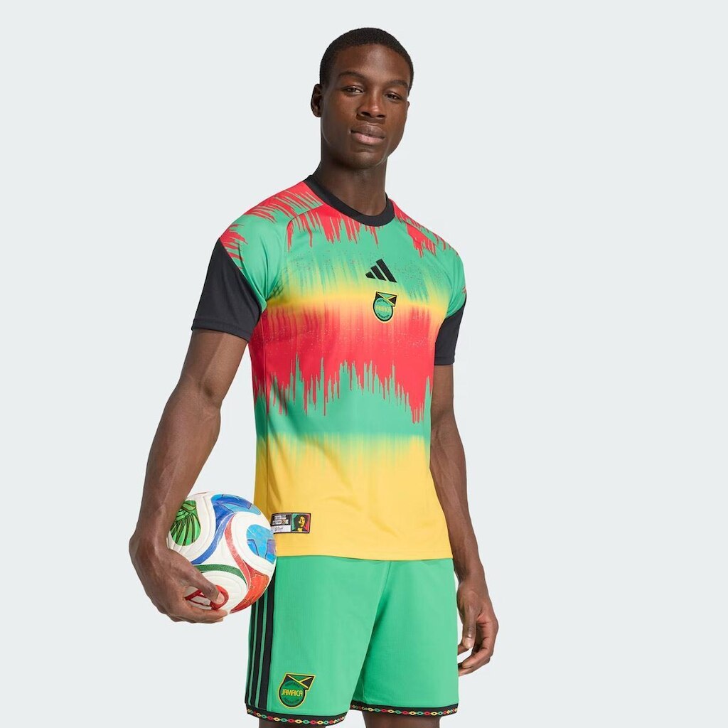 Camisa Adidas Jamaica Pré-Jogo I 2026 Vermelha