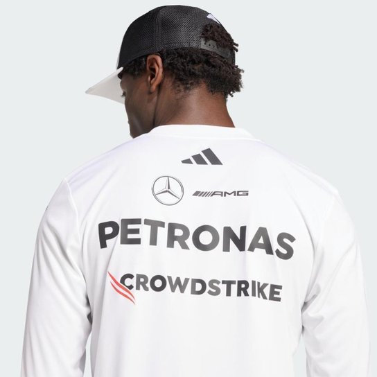 Camisa Adidas Manga Longa Mercedes Amg Petronas Fórmula 1 Team White Driver Masculino