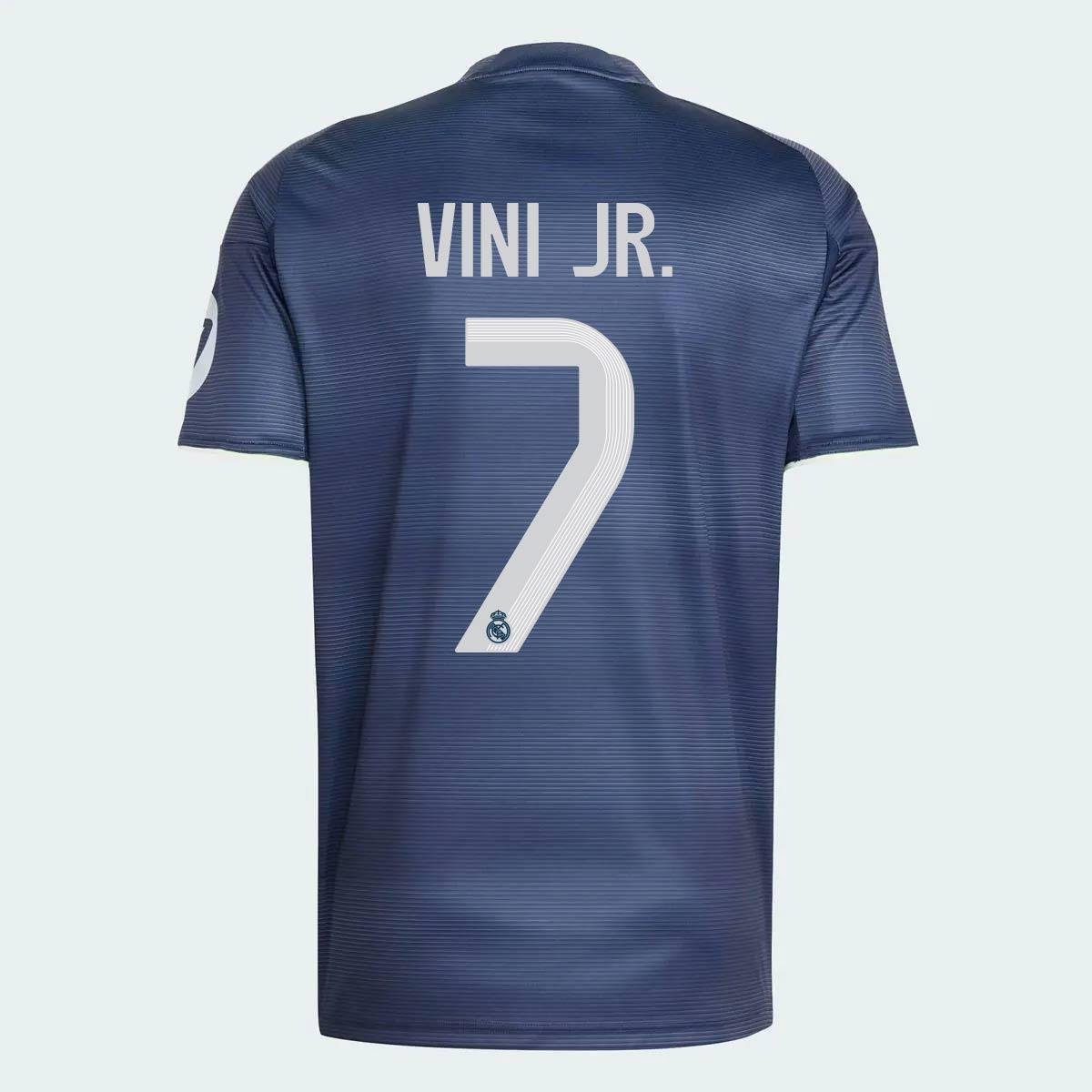 Camisa Adidas Real Madrid Away 2026 7 Vini Jr - Azul+Marinho