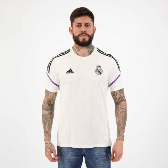 Camisa Adidas Real Madrid Treino 2023 Branca - Branco Menor preço em Camisa Adidas Real Madrid Treino 2023 Branca - Branco