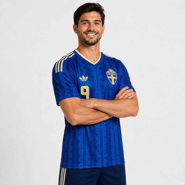 Camisa Adidas Suécia Away 2026 9 ISAK