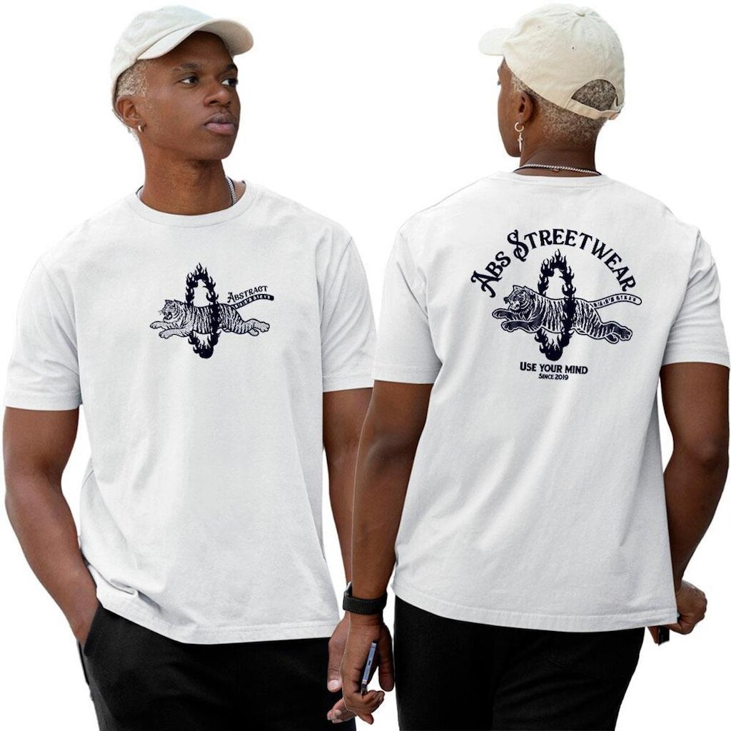 Camisa Algodão Basica‎ Abs Streetwear Tiger Circle Of Fire
