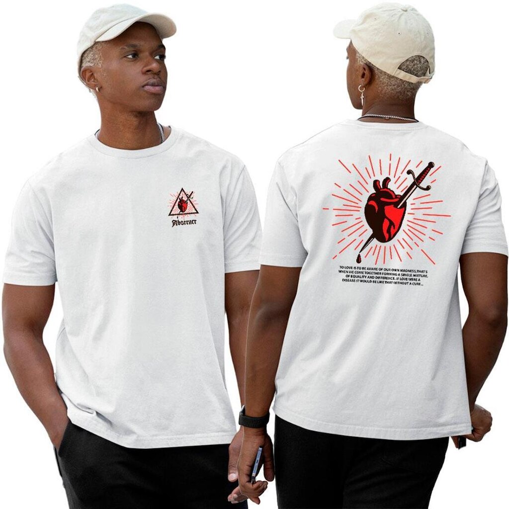 Camisa Algodão Basica‎ Abstract Love Cure Streetwear