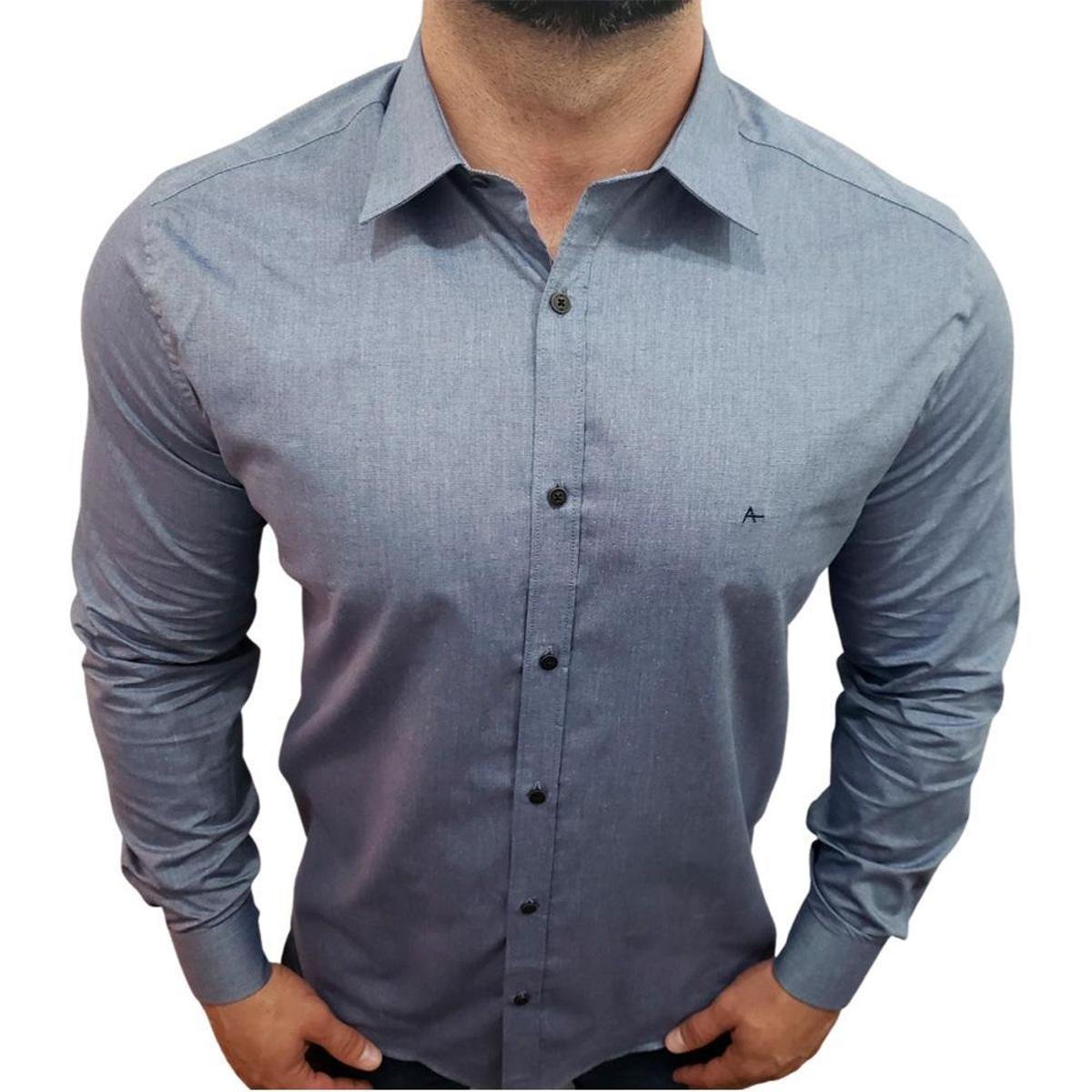 camisa de hombre azul