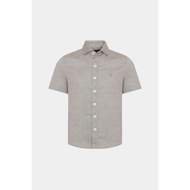 Camisa Aramis Infantil Regular Manga Curta Bege