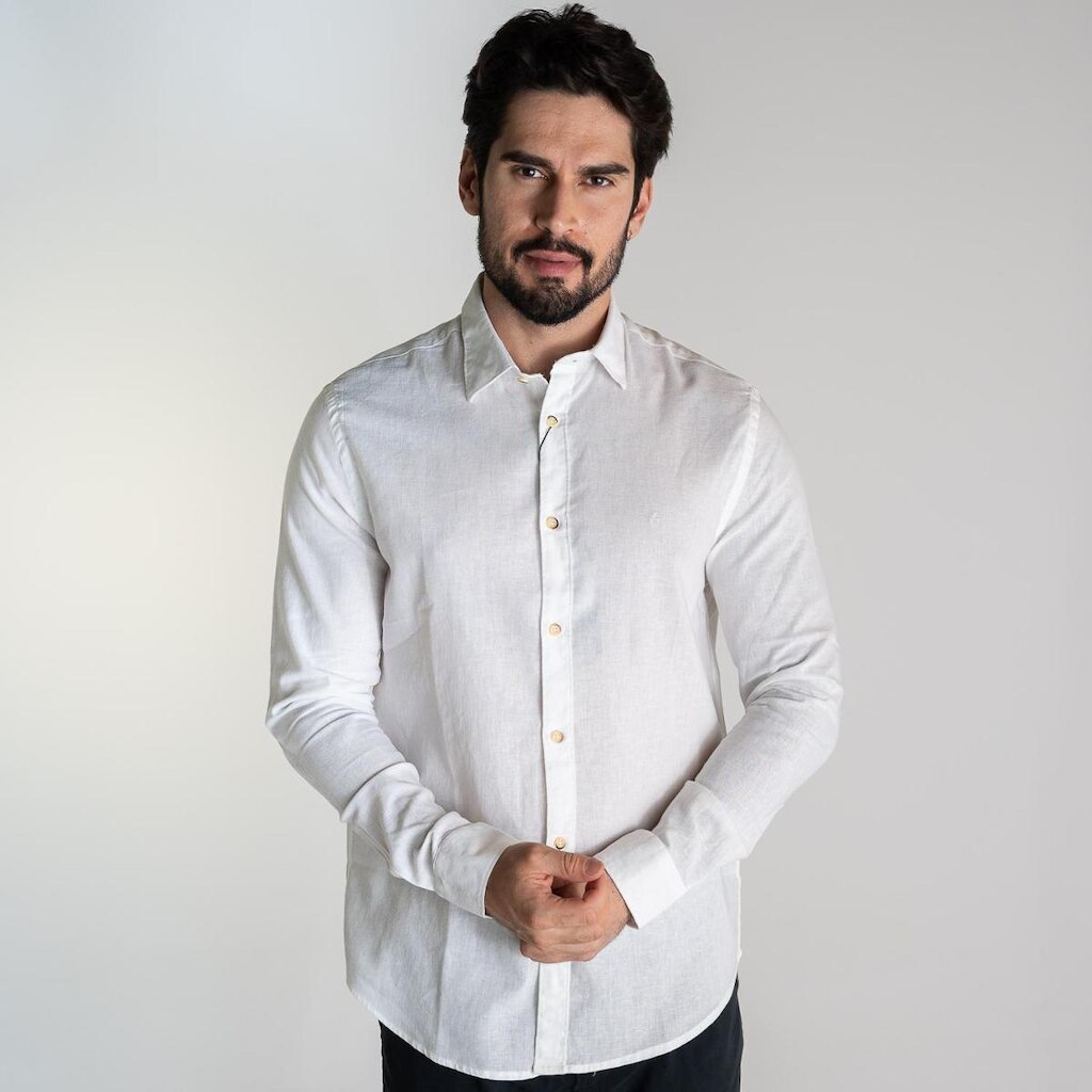 Camisa Aramis Linho Custom Fit Branca