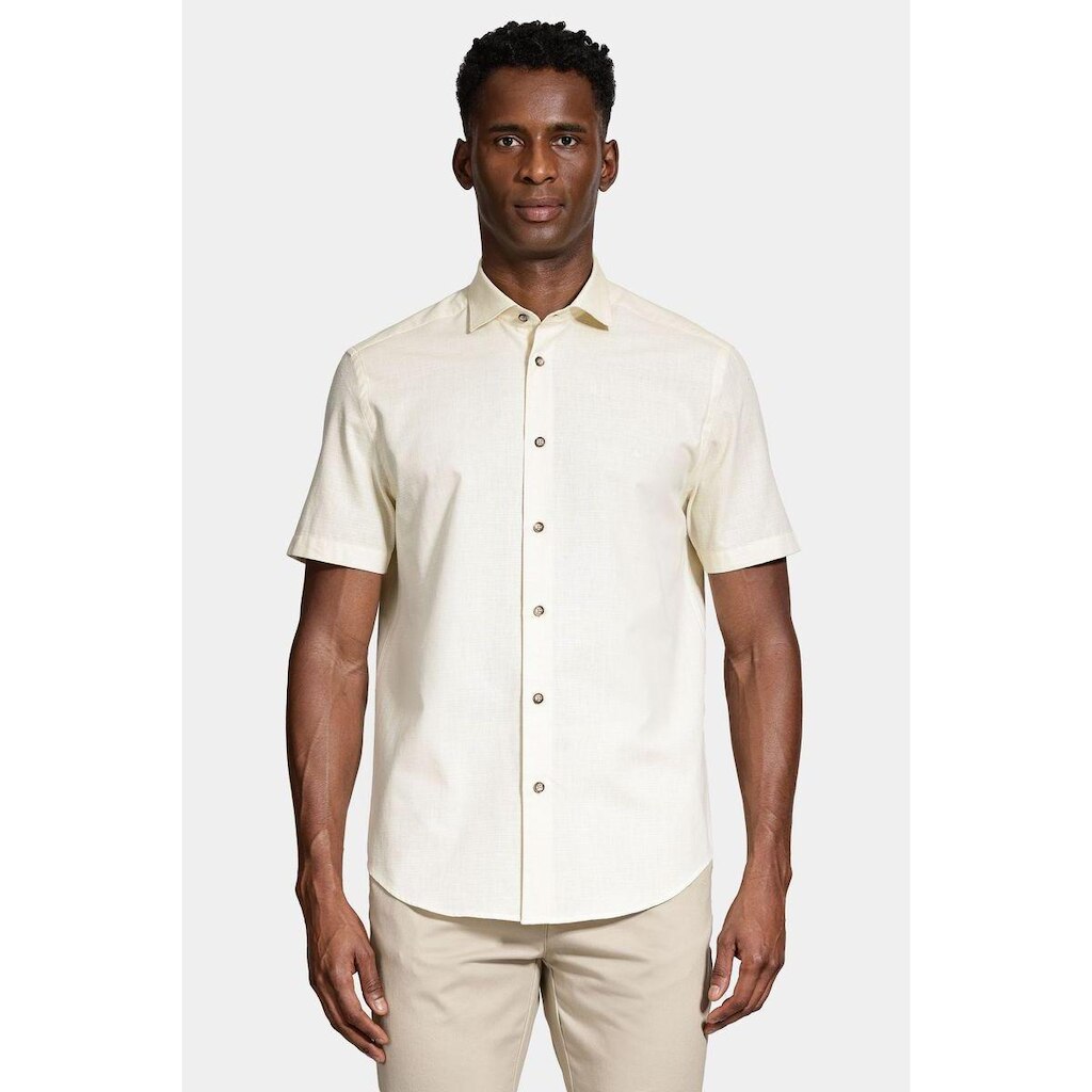 Camisa Aramis Manga Curta Slim Algodão Flame Amarelo