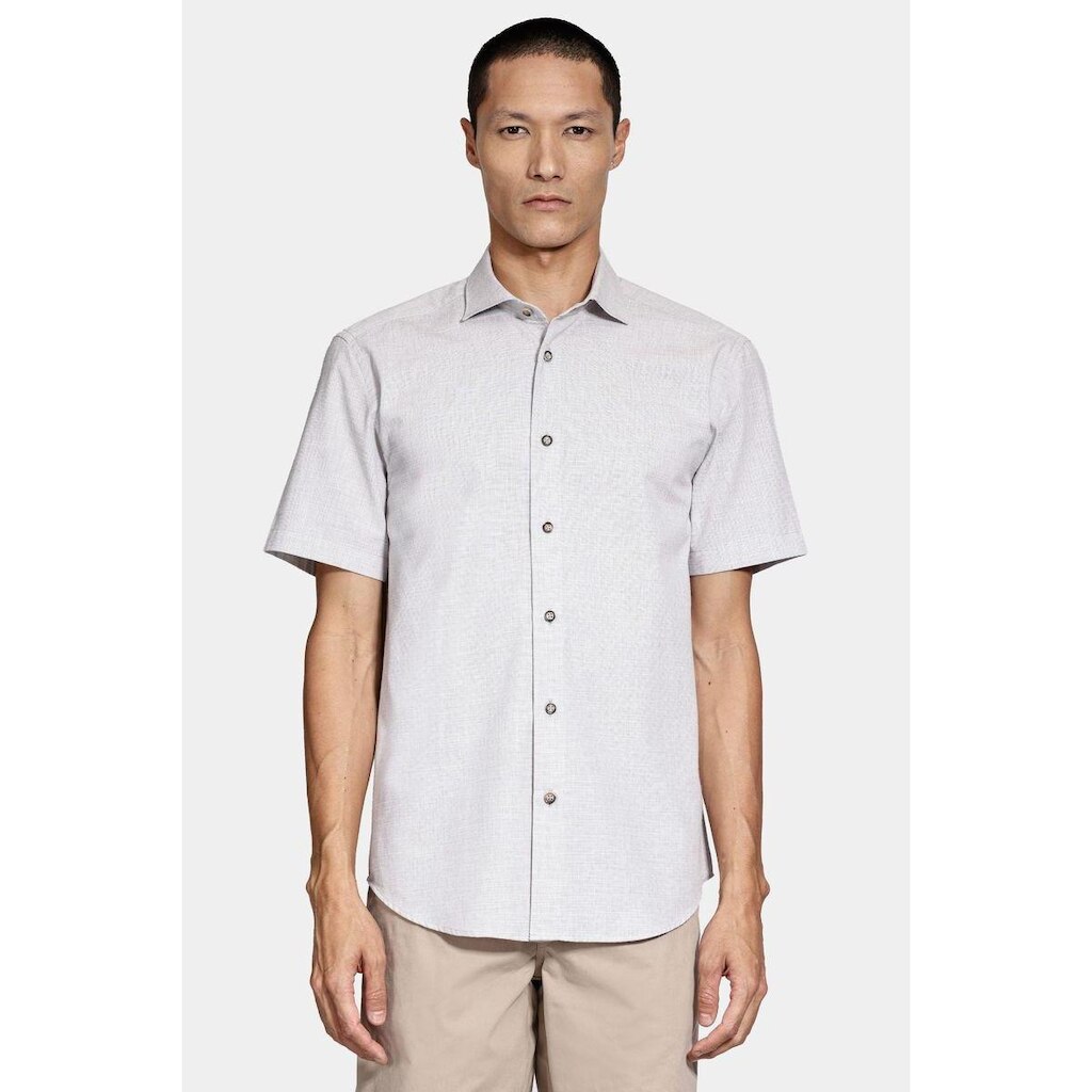 Camisa Aramis Manga Curta Slim Algodão Flame Soft Areia