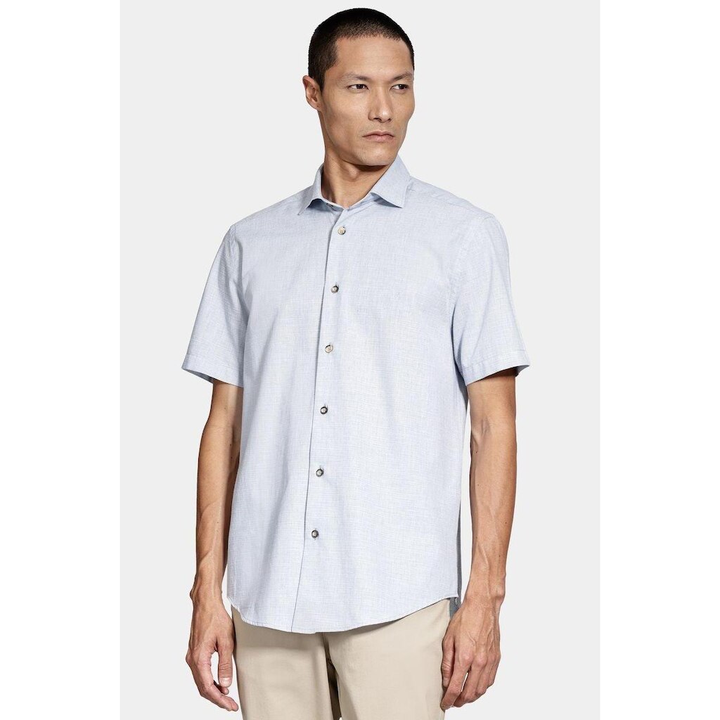 Camisa Aramis Manga Curta Slim Algodão Flame Soft Azul