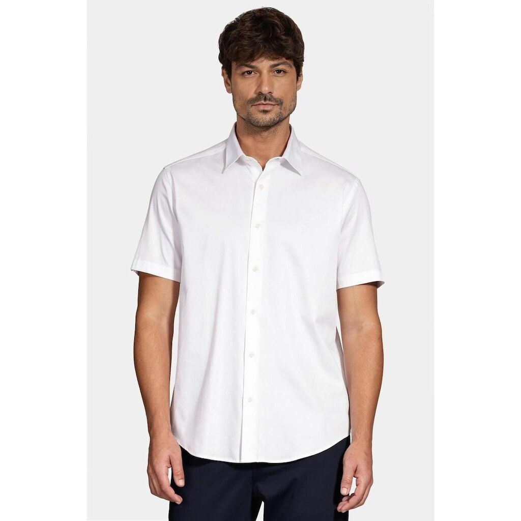 Camisa Aramis Manga Curta Slim Cetim Hudson Branco