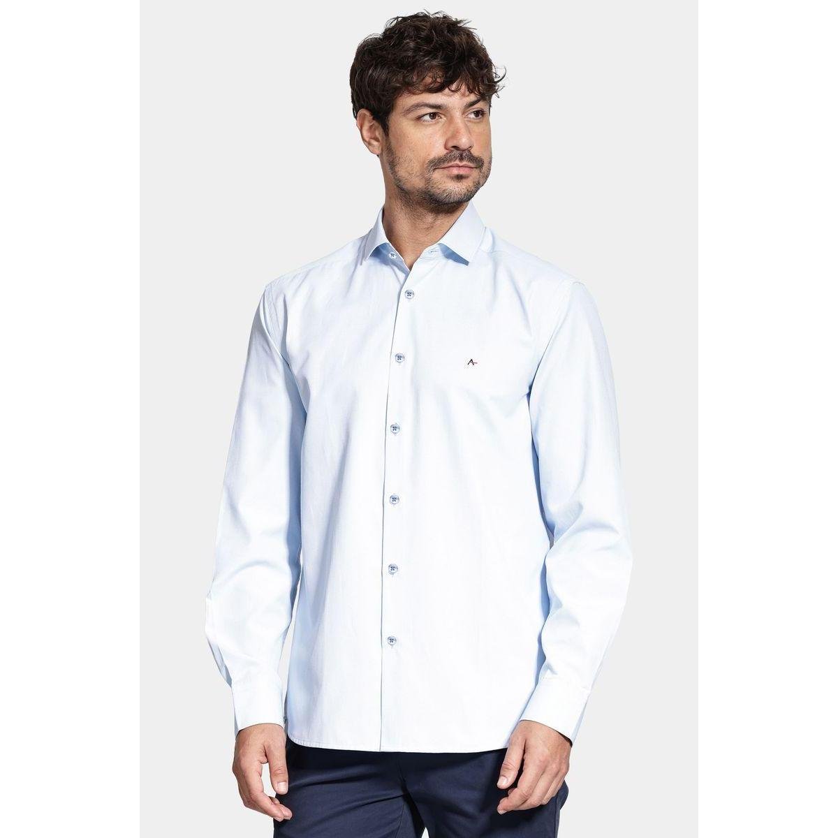 Camisa Aramis Algodão Misto Manga Longa Azul