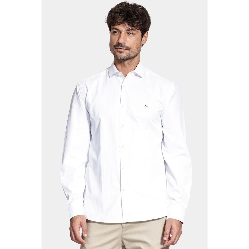 Camisa Aramis Manga Longa Algodão Misto Branco