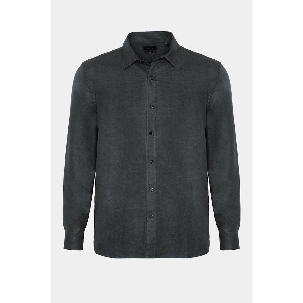 Camisa Aramis Manga Longa Regular Linho Preto