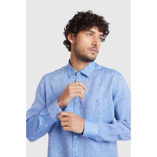 Camisa Aramis Manga Longa Slim Linho Irlandês Royal 112