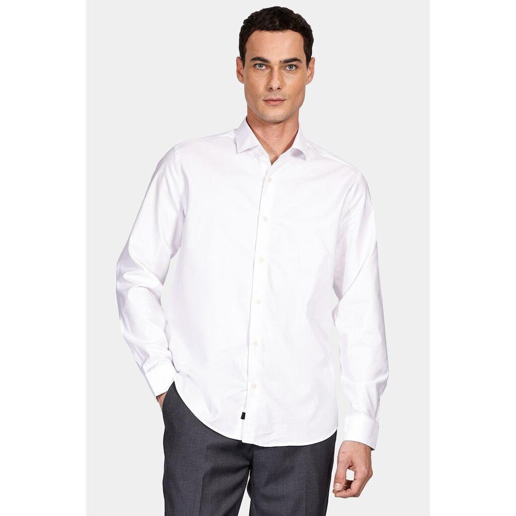 Camisa Aramis Manga Longa Slim Sarja Pima Stretch Branco