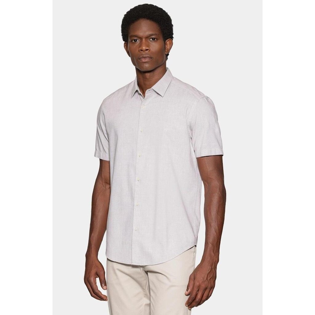 Camisa Aramis Marca Curta Slim Algodao Modal Boa Vista Caqui