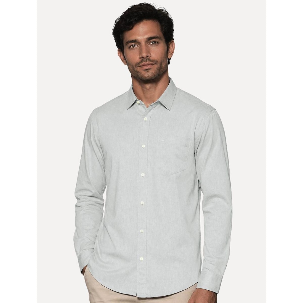 Camisa Aramis Masculina Regular Algodão Lotte Pocket Verde Claro
